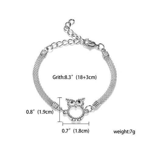 Bracelets En Forme De Hibou, Libellule, Papillon, C¿Ur, Couleur Argent, À La Mode, Bijoux, Cadeau