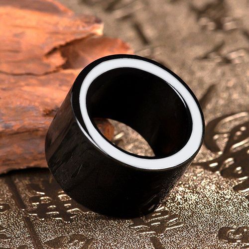 Bague En Jade Noir Naturel Sculpté À La Main Pour Homme Et Femme, Accessoire De Bijouterie À La Mode, Amulette, Cadeau Porte-Bonheur, 21-24mm, Offre Spéciale