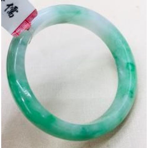 Bracelet En Jade Naturel Pour Femme, Bracelet Bicolore Vert Clair, Noble, Émeraude Birman, Envoi D'un Certificat, 52-62mm