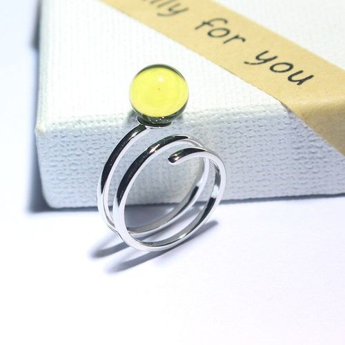 Bague En Ambre Bleu Du Mexique 100% Naturel, Bague En Argent Sterling 925 Pour Femmes, Bijoux En Pierre Naturelle