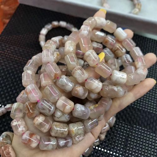 Bracelet En Jade Naturel Pour Femmes, 13x15mm, En Agate, Fleur De Cerisier, Texture Colorée, Unique