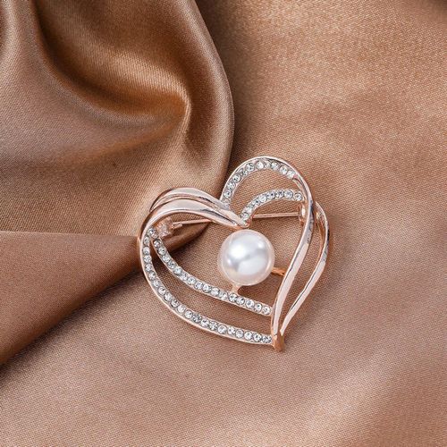 Broche En Cristal Imitation C¿Ur Perle, Nouvelle Mode, Fleur, N¿Ud Strass, Mariage, Fiançailles, Cadeau, Bijoux