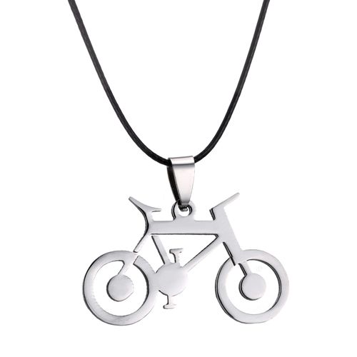 Collier En Acier Inoxydable Pour Hommes, Pendentif De Vélo, Chaîne En Cuir, Tour De Cou, Guitare Pop, Flamme, Dragon, Bijoux