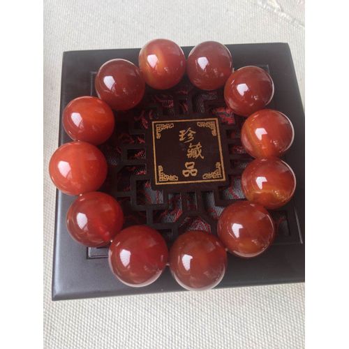 Bracelet En Agate Rouge Naturelle Pour Femmes Et Hommes, Bijoux En Jade, 16mm