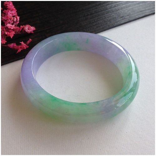 Bracelet Semi-Vert En Jade Naturel, Violet Clair, 54-64mm, Élégant, Princesse, Bijoux À La Mode, Envoyer À Maman, Fille