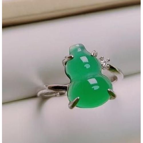 Bague En Pierre De Jade Vraiment Naturelle, Bague Incrustée De Cornaline Verte, Bijoux Pour Femmes, Amulette Porte-Bonheur, Cadeaux Pour Hommes Et Femmes