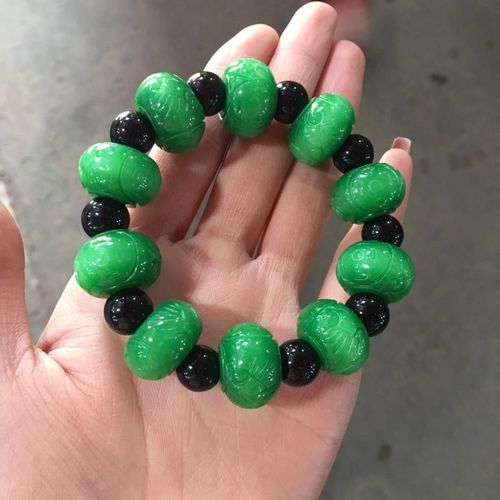 Bracelets En Jade Vert Du Zodiaque, Perles Sculptées À La Main, Jade Naturel, Pour Femmes Et Hommes, Prière, Jade Émeraude