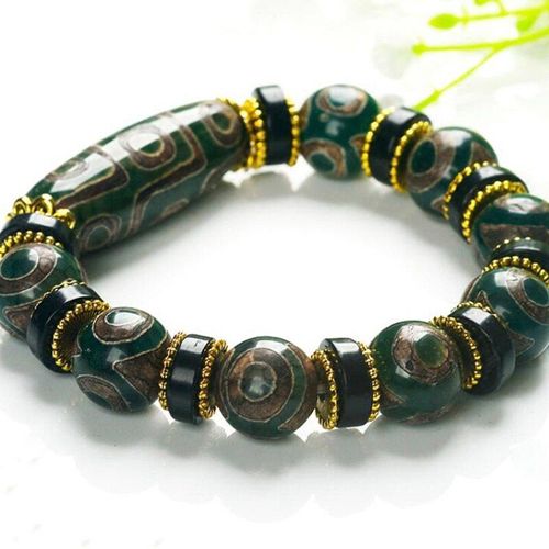 Bracelet En Perles À Neuf Yeux Pour Hommes Et Femmes, Corde À Main En Jade Naturel, Calcédoine, Style Ethnique, Restauration Tibétaine, Tri-Eye, Nouvelle Vente
