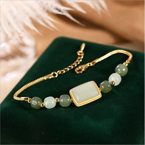 Bracelet En Jade Vert Hétian Naturel, Fait À La Main Avec Des Bracelets En Argent Sterling 925 Pour Femmes, 925