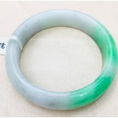 Bracelet Bicolore En Jade Pour Femme, Bracelet En Émeraude Naturelle, Noble, Blanc, Vert, Flottant, Envoi D'un Certificat, 52-62mm