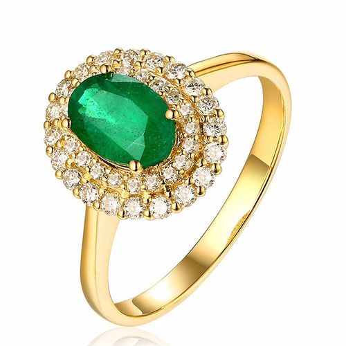 Bague Princesse En Or 18 Carats Pour Femmes, Vintage, Cristal Vert, Émeraude, Pierres Précieuses, Bijoux, Cadeau De Fête Élégant