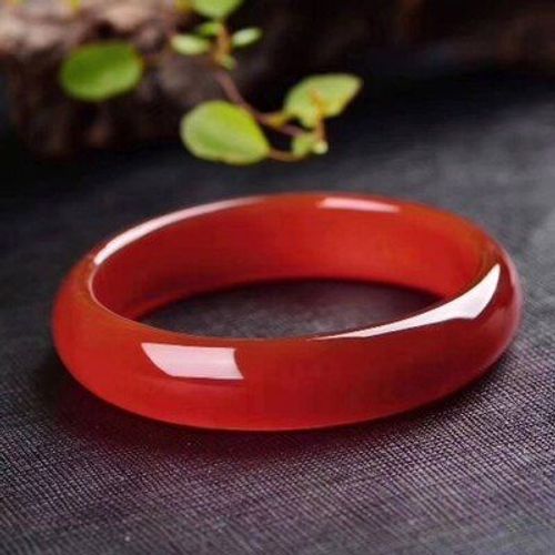 Bracelet En Agate Naturelle, Bijoux De Princesse Élégants, Calcédoine Rouge 54-64mm, Meilleur Cadeau Pour Mère Et Petite Amie