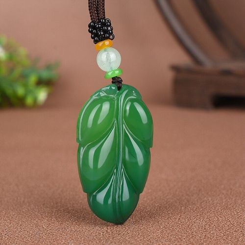 Pendentif En Agate Verte Naturelle Pour Hommes Et Femmes, Collier, Calcédoine, Sculpté, Breloque, Bijoux Amulette À La Mode, Porte-Bonheur