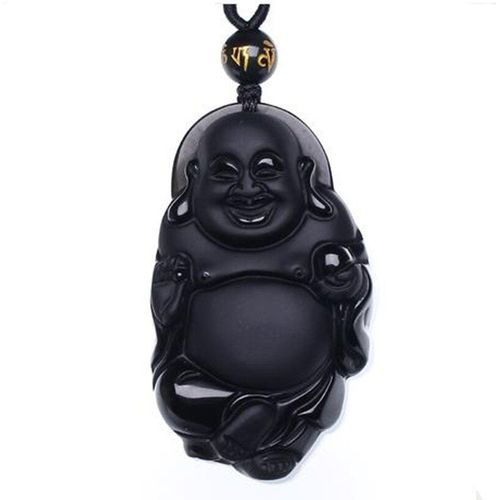 Collier Pendentif Bouddha En Obsidienne Pour Femmes, Amulette Anti-Mal, Tendance, Boutique De Bijoux
