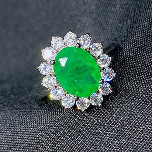 Bagues De Luxe En Argent Sterling 925 Pour Femmes, 8x10mm, Paraiba, Tourmaline, Saphir, Rubis, Pierre D'émeraude, Diamant De Laboratoire, Bijoux Fins, Cadeaux