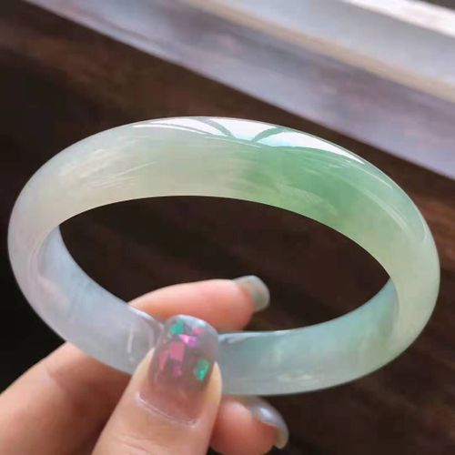 Bracelet De Princesse En Forme D'émeraude Pure Du Botswana, Classe A, Double Couleur, Pour Femme, Élégant, 54-62mm, À Envoyer À Sa Mère Ou À Sa Petite Amie