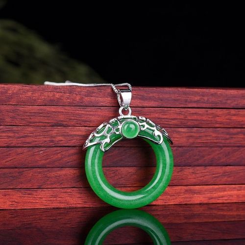 Pendentif En Jade Vert 100% Véritable, Avec Pendentif En Argent Sterling 925, Chaîne Supplémentaire, Bijoux