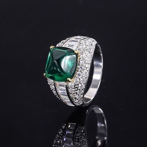 Bagues En Argent Sterling 925 Véritable Pour Femmes, Bijoux Fins De Luxe, En Diamant, Saphir Émeraude, À Haute Teneur En Carbone, Vintage, Fête De Cocktail, 10x10mm