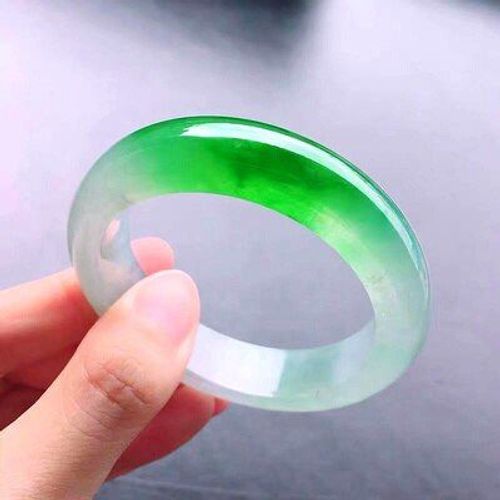 Bijoux En Jade Naturel Birman Vert Clair 54-64mm, Bracelet Élégant, Perle De Princesse, Meilleur Cadeau Pour Mère Et Petite Amie