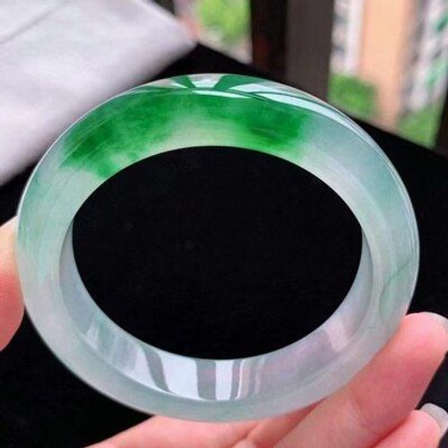 Bijoux En Jadéite De Birman Naturelle, Bracelet Vert Clair, Deux Tons, 54-64mm, Élégant, Princesse, Meilleur Cadeau Pour Mère Et Fille