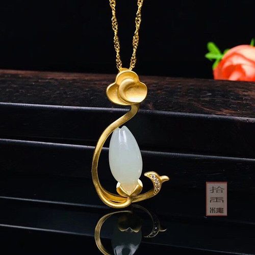 Collier Avec Pendentif En Jade Blanc 2020 Naturel Pour Femmes, Collier En Or Sterling 925 Et Argent Sterling Avec Gufakin
