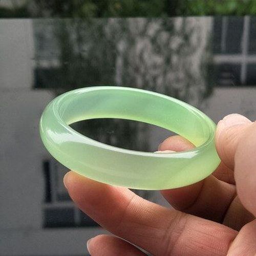 Bracelet En Agate Naturelle, Calcédoine, Vert Clair, 54-64mm, Bijoux De Princesse Élégants, Meilleur Cadeau Pour Mère Et Petite Amie