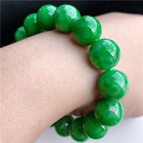 Zheru Bijoux Naturel Birman Vert Émeraude Bracelet De Perles Rondes Hommes Et Femmes Bracelets Bijoux Exquis, Meilleur Cadeau