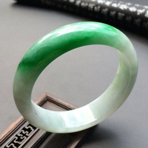 Bijoux En Jadéite De Birman Naturelle, Bracelet Vert Clair, Deux Tons, 54-64mm, Élégant, Princesse, Meilleur Cadeau Pour Mère Et Fille