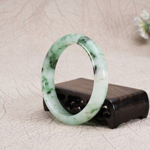 Bijoux En Jadéite De Birman Naturelle, Fleur Vert Clair, Bracelet, Élégant, Princesse, Meilleur Cadeau Pour Mère Et Fille, 54-64mm