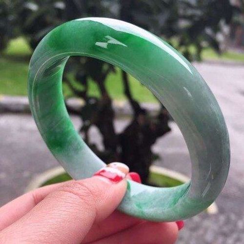 Bracelet En Jade Naturel Birman 54-64mm, Bijoux De Princesse Élégants, Meilleur Cadeau Pour Mère Et Petite Amie