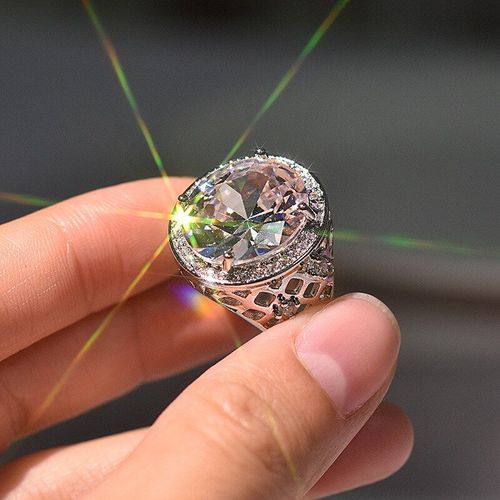 Bagues En Diamant Pour Femmes, Aigue-Marine, Émeraude, Pierres Précieuses, Cristal Bleu Vert, Zircon, Vintage, Bijoux De Luxe, Couleur Argent
