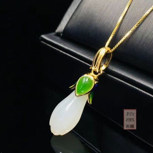 Pendentif En Jade Vert Magnolia Pour Femmes, Collier En Argent Sterling 925, Bijou En Jade Vert, Nouvelle Collection