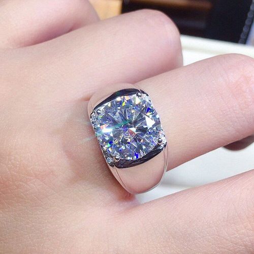 Bagues En Zircon Pour Hommes Et Femmes, Pierres Précieuses Aaa De 5 Carat, Couleur Or Blanc, Argent, Bijoux, Cadeaux