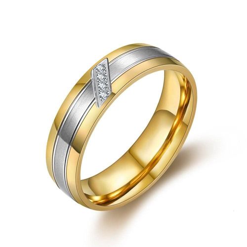 Ensemble De Bagues De Fiançailles Et De Mariage Pour Hommes Et Femmes, Avec Diamants En Zircon Aaa, Couleur Or, Titane Et Acier Inoxydable, Bijoux