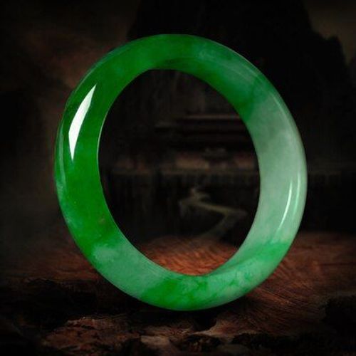 Bijoux Naturels De Style Princesse, Bracelet Élégant, Vert Émeraude, 54-64mm, Meilleur Cadeau Pour Mère Et Petite Amie