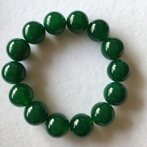 Bracelet En Agate Et Calcédoine Pour Hommes Et Femmes, Bijoux, Perle Ronde Verte Naturelle