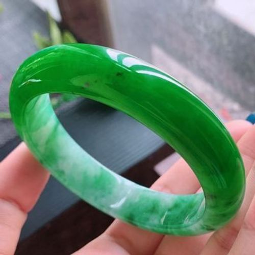 Bijoux Naturels De Style Princesse, Bracelet Élégant, Vert Émeraude, 54-64mm, Meilleur Cadeau Pour Mère Et Petite Amie