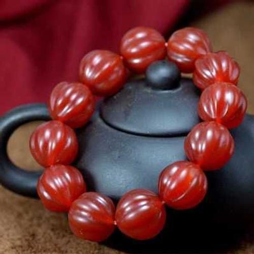 Bracelet En Agate Naturelle, Bijoux, Calcédoine, Pastèque Rouge, Pour Hommes Et Femmes