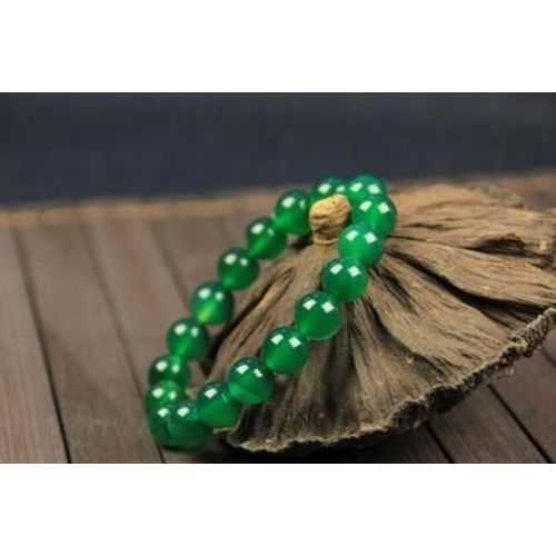 Bracelet À Perles D'agate Naturelle, Calcédoine Verte, Bijoux Pour Hommes Et Femmes
