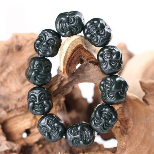 Bracelet Tête De Bouddha En Jade Hétian Naturel, Bijoux Fins Pour Hommes Et Femmes, Meilleur Cadeau
