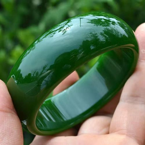 Bracelet En Jade Véritable, Bijoux En Pierre Précieuse Émeraude, Sculpté À La Main, Amulette Porte-Bonheur, Cadeaux Pour Femmes Et Hommes