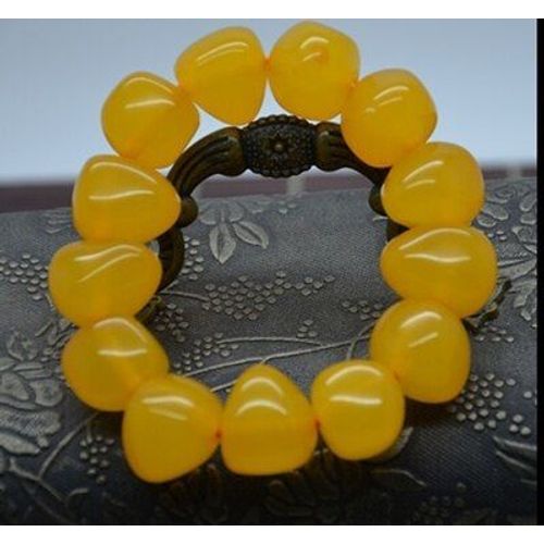 Bracelet En Pierre Brute Pour Hommes Et Femmes, Bijoux En Cire D'abeille Jaune Naturelle, Bijoux Exquis, Meilleur Cadeau