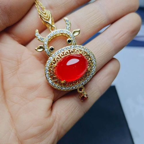 Collier Pendentif En Jade Pour Femmes, Bijou En Cornaline Incrustée De Glace Naturelle, Cadeau, 100%, 925