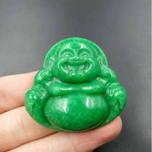 Pendentif En Jade Émeraude Verte Sculpté À La Main, Bijou Double Face Naturel, Bouddha Porte-Bonheur, Pour Femmes Et Hommes