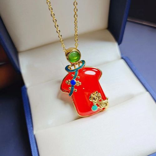 Pendentif En Argent 2021 Incrusté De Cornaline De Glace Naturelle, Collier En Jade 925, Bijoux Pour Femmes, Cadeau, 925