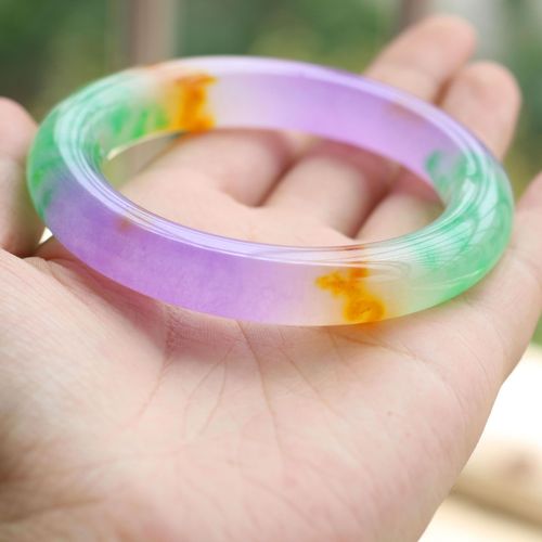 Bracelet Chinois En Jade Tricolore 54-62mm, Bijoux À Breloques, Accessoires De Mode Sculptés À La Main Pour Homme Et Femme, Amulette Porte-Bonheur, Cadeaux