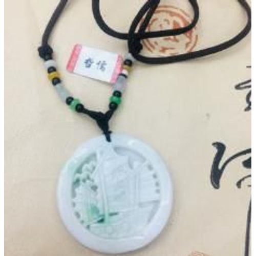 Collier De Perles En Jade Naturel Pour Hommes Et Femmes, Pendentif En Forme De Bateau De Pirate, En Émeraude Birman, Tissé À La Main, Trois Couleurs, Chaîne De Pull