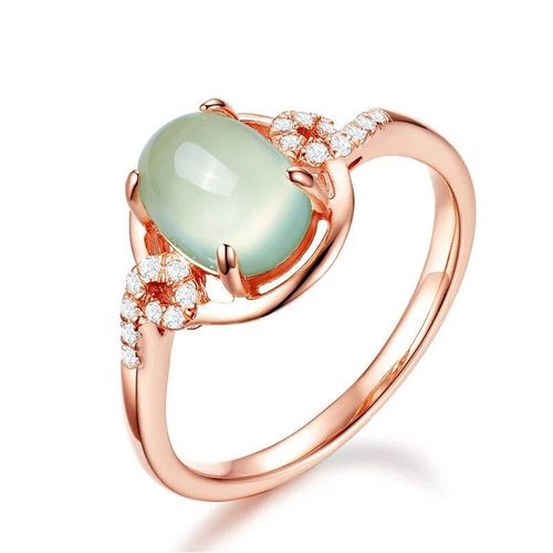 Bague En Jade En Calcédoine Rose Naturelle Sculptée À La Main, Goutte D'eau, Bijoux À La Mode, Accessoires Cadeaux Pour Hommes Et Femmes, Ouverture Réglable