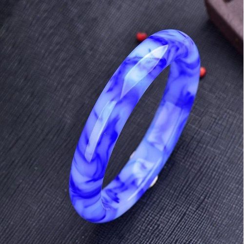Bracelet En Porcelaine Hétian Bleu Jade Naturel, Fleur Flottante, Bijoux, Émeraude, Cadeau De Fête Pour Femmes