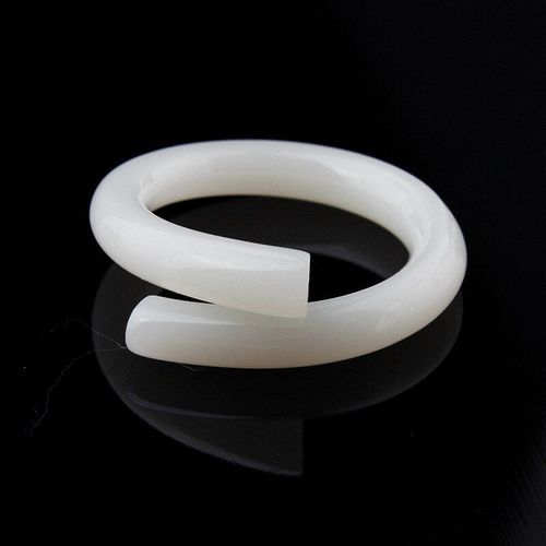 Bague En Jade Blanc Naturel Sculpté À La Main, Bijoux Boutique De Mode, Pour Hommes Et Femmes, Accessoires, Cadeau